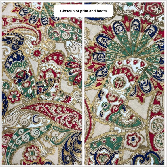 Vintage 1950s Novelty Boot Print Strapless Fit and Flare Midi Dress - Picture 7 of 10